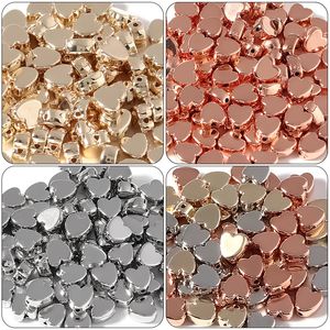 100pcs/lot diyルーズビーズジュエリーブレスレットネックレスヘアリングメイキングアクセサリークラフトメタルラブローズゴールドシルバーカラー