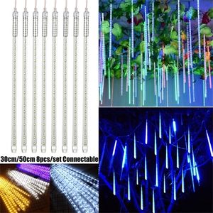 Waterproof Light Falling String Lights 30CM 50CM LED Meteor Shower Rain Wedding Christmas Outdoor Decoration D30 Y201020