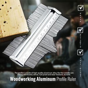 Woodworking Aluminum Profile Ruler Gauge Tiling Laminate Tiles General Tools Contour Measuring 125mm 5inch