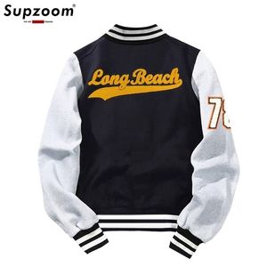 Arrivo vendita uniforme da baseball cappotto in pile cotone lettera stile preppy bomber monopetto marchio di abbigliamento uomo 220816