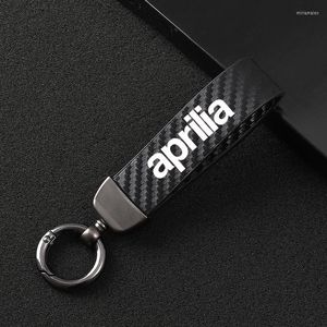 Keychains Fashion Motorcykel Kolfiberläderrep Keychain Key Ring för Aprilia APR GPR RS RS4 RSV4 TUONO V4 MIRI22