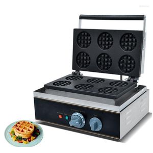 Pane Makers Commerciale 6 Pcs Mini Waffle Maker Elettrico Rotondo Belga Macchina Torta Muffin Macchina di Cottura Pane Phil22