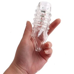 Sex toy s masager Penis Cock Massager Toy Men's Lengthened Transparent Crystal Set Daha Erha Combination Adult Fun Products Wolf Tooth JIEF LA2R