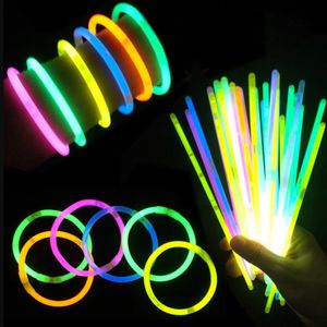 Party Fluorescence Light Glow In The Dark Sticks Bracelet Necklace Neon Wedding Birthday Party Props Supplies 100pcs/bag