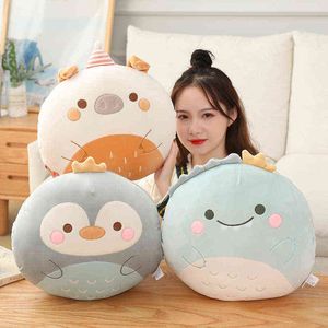 Cartoon Beautiful Super Soft Plush Animals Cushion Hand Warmer Stuffed Penguin Bear Dinosaur Cuddles Kids Home Sofa Cushion J220729