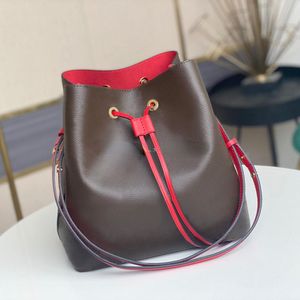 2022 NEO drawstring handbags luxurys designers bucket hand bag top originals quality genuine leather women shoulder bags classic brown old flower buckets purses