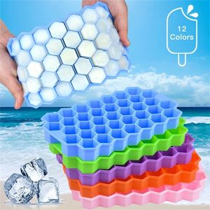 Silikolove 37 Cavidade Cubo de gelo bandeja Honeycomb Mold Alimento Grado em moldes de silicone flexível para cocktail de uísque 220509