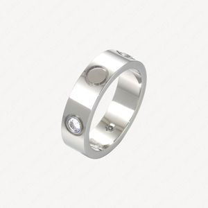 Chain 5mm 6mm Tstainless Steel 18k White Gold Plated Love Wedding Ring Men Women Charm Lovers Rings Couple for Gift Accessories Jewelrys