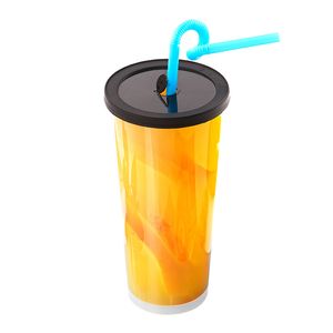 Custom 500 ml PP Mleko Shake Cup Tumblers Plastikowy Jednorazowy Uformalny U Kształt Głupek Clear Picie Tea Lody Puchar