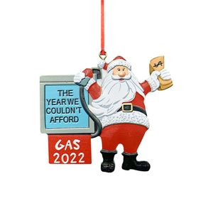 2022 Santa Claus Christmas Tree Decoration Resin Gasoline Sign Room Decor Ornaments Pendant