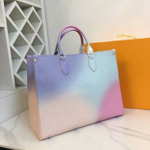 Bolsas de designer de bolsas de moda Onthego mm bolsa saco de sol pastel monogramas de amarração de tinta de luxo de verão