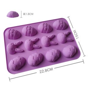 Easter Silicone Cake Tools Resin Mold Buuny Egg Baking Accessories Party Decoration Moulds Baking for Cakes Chocolate Fon