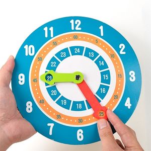 Kids Montessori Wooden Clock Time Learning Teaching Aids Eonal Toys For Children Primary School Clever Board Toy 220621