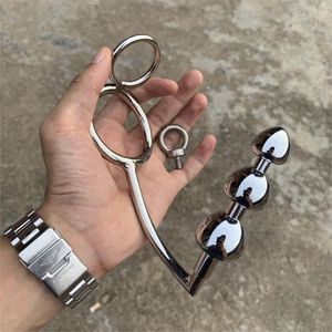 Wholesale anal bead hooks for sale - Group buy Stainless Steel Butt Plug Prostate Massager Chastity Penis Scrotum Ring sexy Toys Men Metal Anal Hook Beads Cock