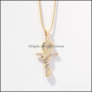 Pendant Necklaces Pendants Jewelry Design Christian Cross Copper Micro-inlaid Zircon Single Layer Clavicle Chain Retro Temperament Persona