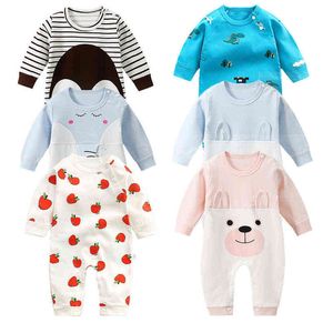 Bebek giysileri yeni doğan bebek romper bebek bebek kız kızlar uzun kollu karikatür ayı tulum kıyafetleri çocuklar için tulum giysileri G220510