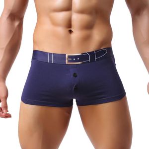 Underpants Elastic Boxers Male Casual Breathable Underwear Pant Cotton Belt Print Button Knickers Comfortable Men S Fun TrousersUnderpants