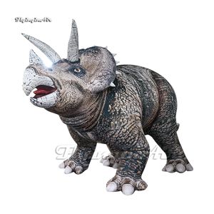 Customized Inflatable Dinosaur Model Triceratops 5m Blow Up Jurassic Park Animal Model For Theme Party Decoration