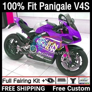 Carene OEM per DUCATI Panigale V 4 V4 S R V4S V4R 18-21 Body Kit 1DH.91 Street Fighter V4-S V4-R V-4S 2018 2019 2020 2021 V-4R 18 19 20 21 Injection Mold Carrozzeria viola nero