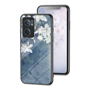 Anti Scratch Slim Fit Beautiful Floral Tempered Glass Falls för OnePlus Nord Ce Ace Nord2T Pro T T N200 N20 N100 N10 Flowers Hard Phone Cover
