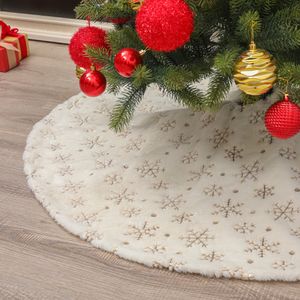 Gonna per albero di Natale Pavimento in peluche Tappetino in pelliccia sintetica Copertura per fiocchi di neve Ornamento per feste Decorazioni natalizie per la casa C62206g