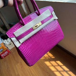 Bolsas de couro crocodilo bolsas de jacar￩ bolsas artesanais personalizadas de alta qualidade bolsa cosm￩tica Lady d Sling para mulheres bolsas de moda artesia bolsa