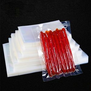 100pcs abertos top transparente saco de vácuo transparente alimentos plásticos peixe peixe fruto de frutas selar bolsas de embalagem congeladas e aquecidas