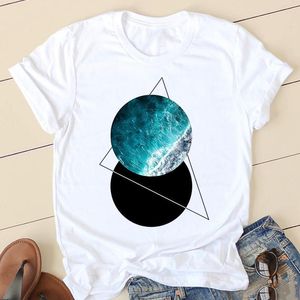 T-shirt da donna Space Casual Tee Cute Cartoon Clothes Primavera Estate Donna Abstract Manica corta Ladies Fashion Graphic