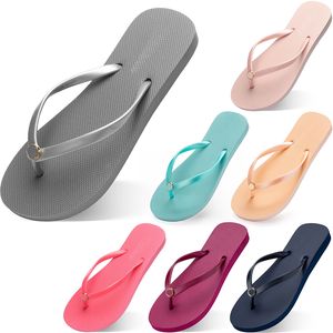 Frauen Hausschuhe Mode Flip Flops Strand Hotel Indoor Slipper Triple Schwarz Rosa Weiß Zitronengrün Grau Marine Damenschuhe Ninety Three