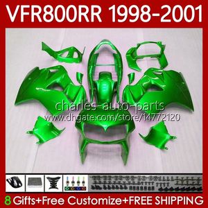 Комплект для тела для Honda Interceptor VFR 800RR 800 CC RR Gloss Green VFR800RR 1998 1999 2000 2001 CUDLEWORK 128NO.89 VFR-800 800CC VFR800R 98-01 VFR800 RR 98 99 00 01 обтекатель