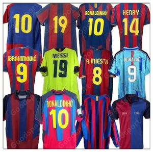 قميص كرة القدم Retro RONALDINHO RIVALDO Iniesta 96 97 07 08 09 10 11 12 13 XAVI maillot de foot 91 92 99 Stoitchkov FIGO PUYOL Larsson DAVID VILLA Kluivert ETO O GUARDIOLA