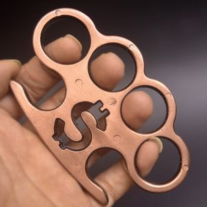 Metal Tiger Brass Knuckle Duster Four Fingerg Martial Arts Fighting Iron Pist Ring Hands Clop Suporte à mão