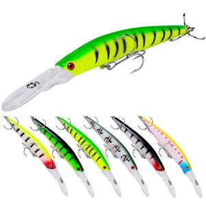 K1633 15.5cm 14.5g Fishes Hooks Fishing Lures Kit Minnow Lure Minnow Crank Bait Fishing Tackle Topwater Baits for Bass Trout Saltwater/Freshwater