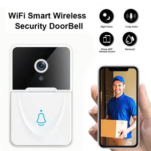 Wireless Doorbell Camera with Night Vision, WiFi Outdoor HD Security Door Bell, IR Alarm, Video Intercom for Home Monitor Door Phone