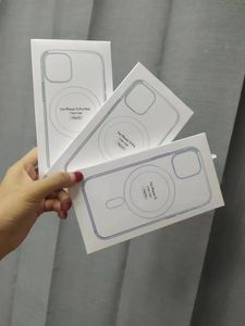 Magsoge transparente transparente acrílico magnético à prova de choques de choque para iPhone 13 12 mini 11 Pro Max XR XS x 8 7 Plus com o pacote de varejo compatível com o carregador MagSafe