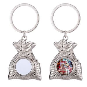 DIY Sublimation Blank KeyChain Designer Christmas Blessing Bag Photo Frame Keychains Silver Plated Alloy Car Key Ring Keyring Handbag Carabiner Accessories Present