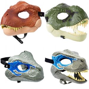 Yetişkin için hareketli çene cosplay kostümü lateks maskesi ile cadılar bayramı partisi dinozor maskeleri