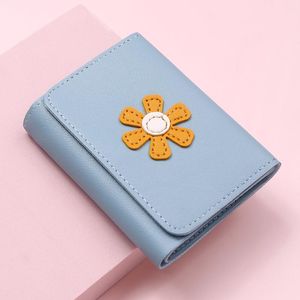 Wallets 2022 Cute Flower Women Wallet Hasp Brand Designed PU Leather Girl Small Coin Purses Female Card Holder