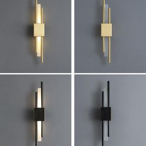 Wall Lamp Modern Stylish Bronze Gold Black LED For Living Room Hallway Corridor Bedroom Sconces Light Fixture Indoor LightingWall