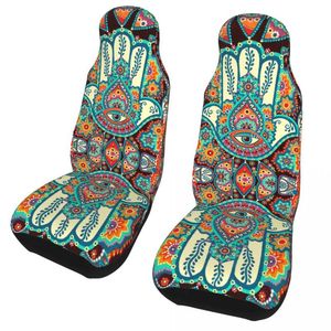 Fotelik samochodowy obejmuje Hamsa Hand Bohemian Universal Count Waterproof Women Hippie Mandala Paisley Boho Mat Fibre Huntingcar