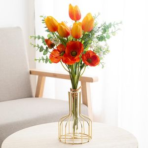 Dekorative Blumenkränze, hochwertige künstliche Blumen, Tulpen, weiß, für Hochzeit, Party, Blumenstrauß, künstliche Seide, Fake Home, Wohnzimmer, dekorativ