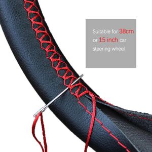 Steering Wheel Covers 38cm Universal Artificial Leather Car Cover With Needles And Thread Diameter Auto Accessories