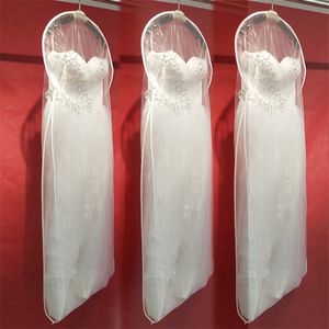 Wedding Dress Cover Bag Bridal Gown Long Clothes Dust Protector Garment Storage Case Dustproof Double-sided Transparent 220427