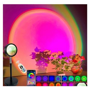 Night Lights Smart Bluetooth Light Rainbow Sunset Projector Lamp For Home Coffe Shop Background Wall Decoration Atmosphere Table Dro Dhwyj