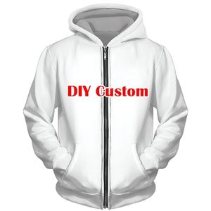 DIY Custom 3D Printed Men Swathirts Sportswear Спортивный костюм Zip с длинным рукавом осень -зимняя одежда 220722