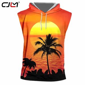 Man Casual Coconut Hooded Tank Top Clothing Säljer Mens Vest 3D Tryckt kreativ färgad ärmlös 220623
