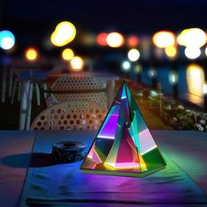 Nachtlichten Triangle LED licht Acryl Acryl Creatieve bureaulamp Kubus Tabel Decoratief voor kantoor Slaapkamer Holiday Gift Night