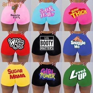 Designer Women Mini Short Yoga Pants Summer Fashion Sexy Tracksuits Letter Pattern Printed Knickers Tight Shorts Plus Size Women Clothing