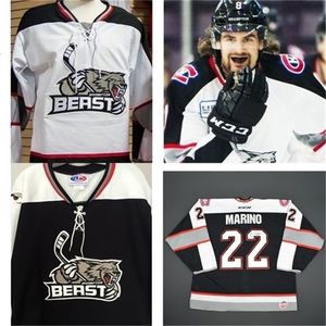 Chen37 C26 Nik1 rare 2017 Customize ECHL Brampton Beast Mens Womens Kids Embroidery White Black High quality Cheap Hockey Jerseys Goalit Cut