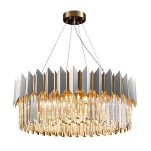 ceiling chandelier gold luxury led lights E14 ceil led lamp lustre black round K9 crystal chandeliers